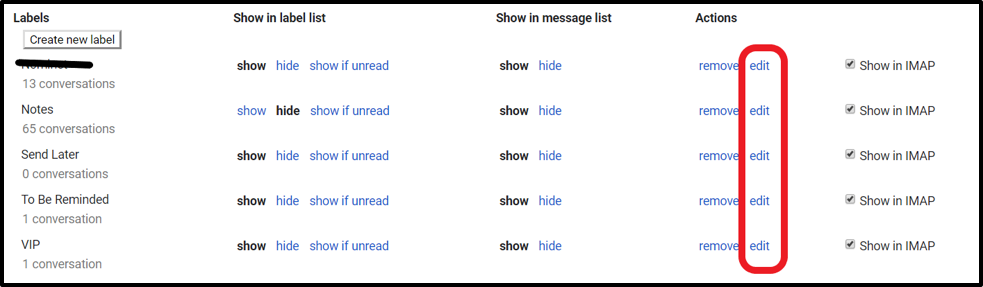 hide folders in gmail