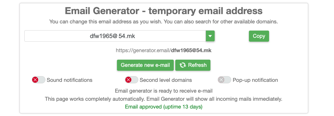fake random company email address generator