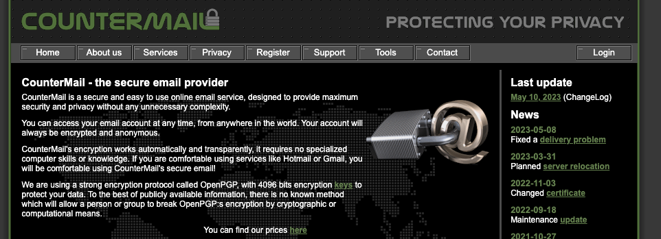 CounterMail homepage
