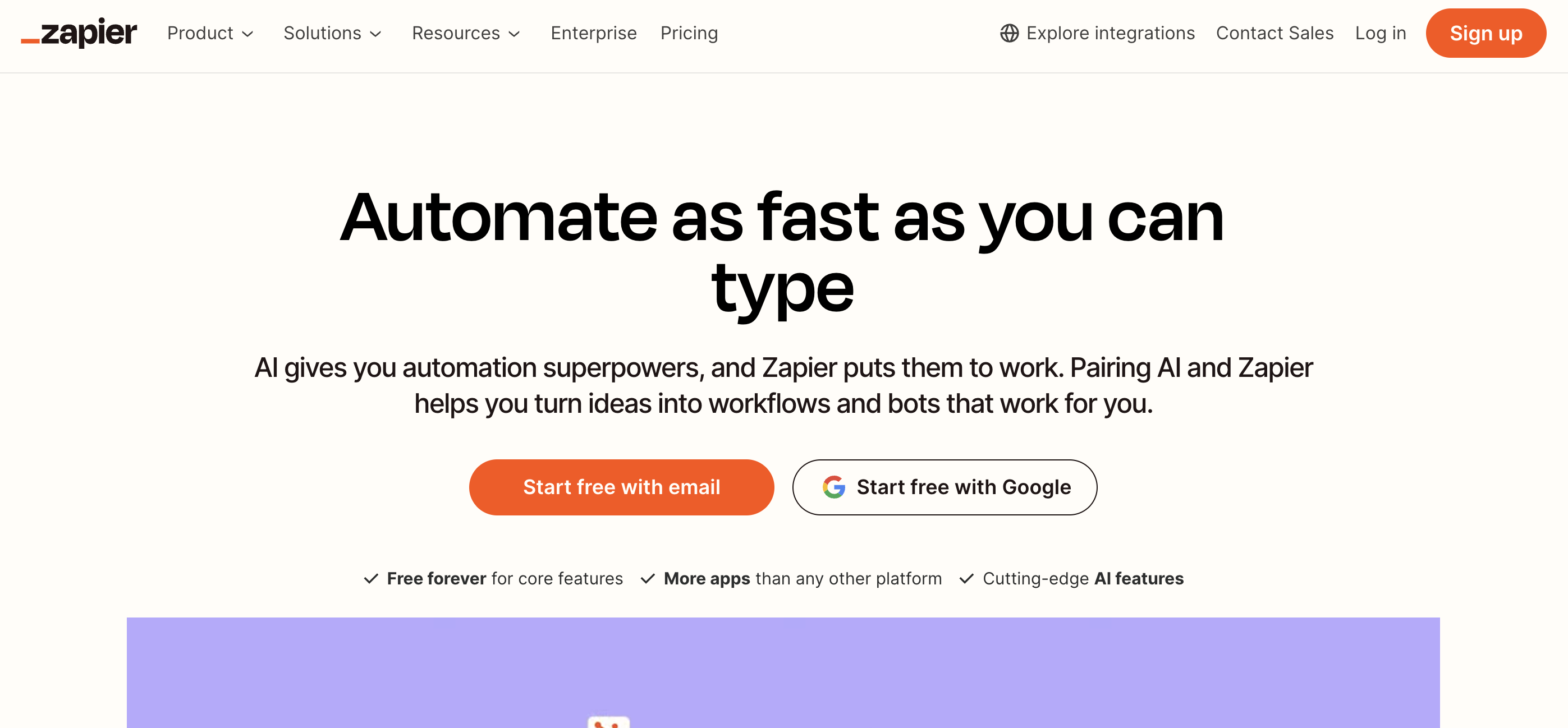 zapier homepage