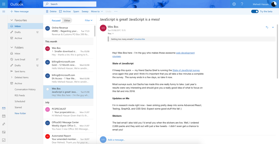 outlook vs gmail for mac
